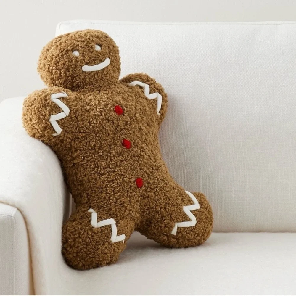 Pottery Barn Mr. Spice Gingerbread Pillow Christmas Holiday Decorative